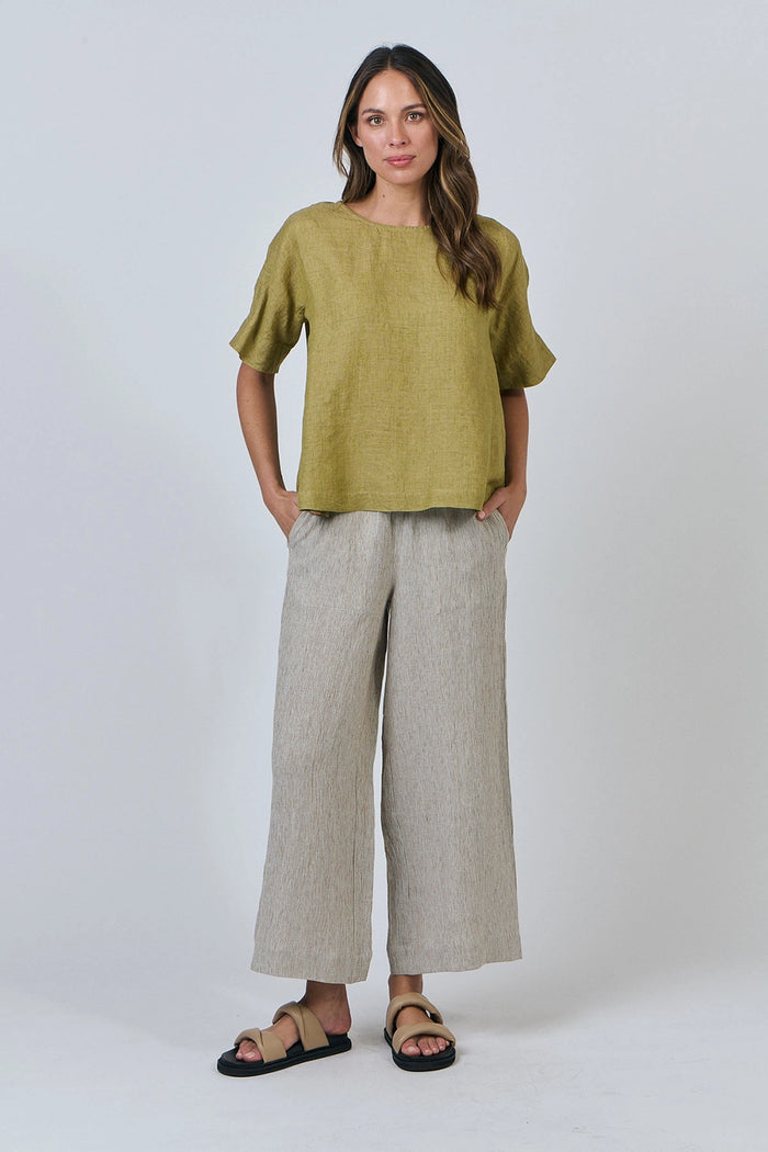 Naturals by O & J Linen Pants in Blister GA578