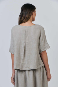 Naturals by O & J Linen Top in Cement GA585