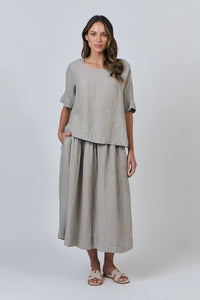 Naturals by O & J Linen Top in Cement GA585