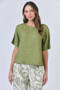 Naturals by O & J Linen Top in Moss GA585