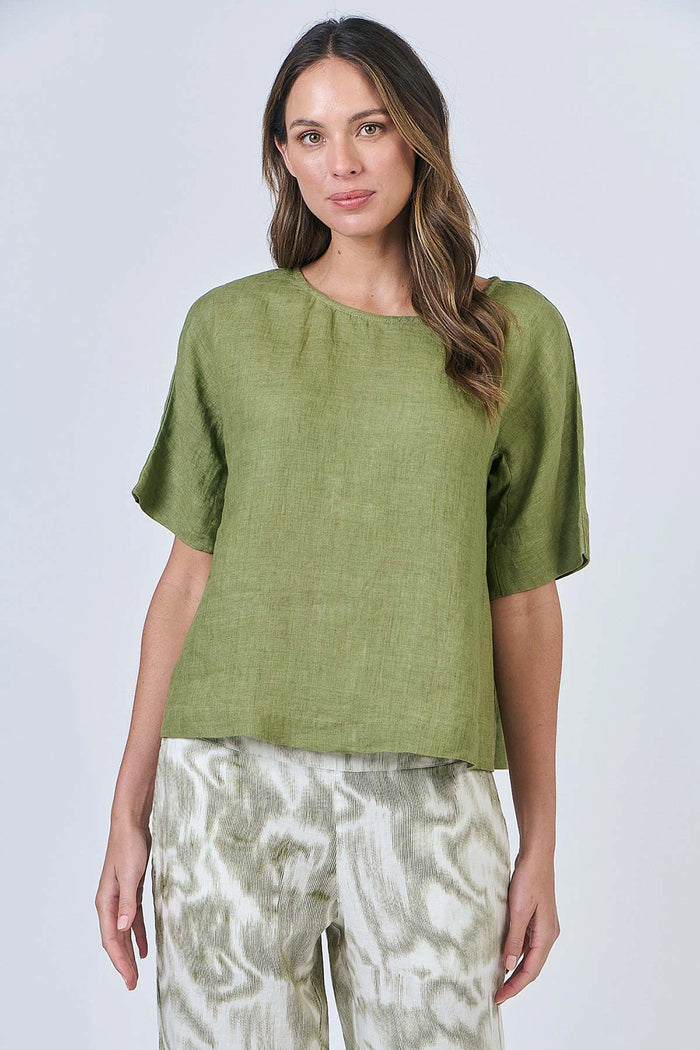 Naturals by O & J Linen Top in Moss GA585