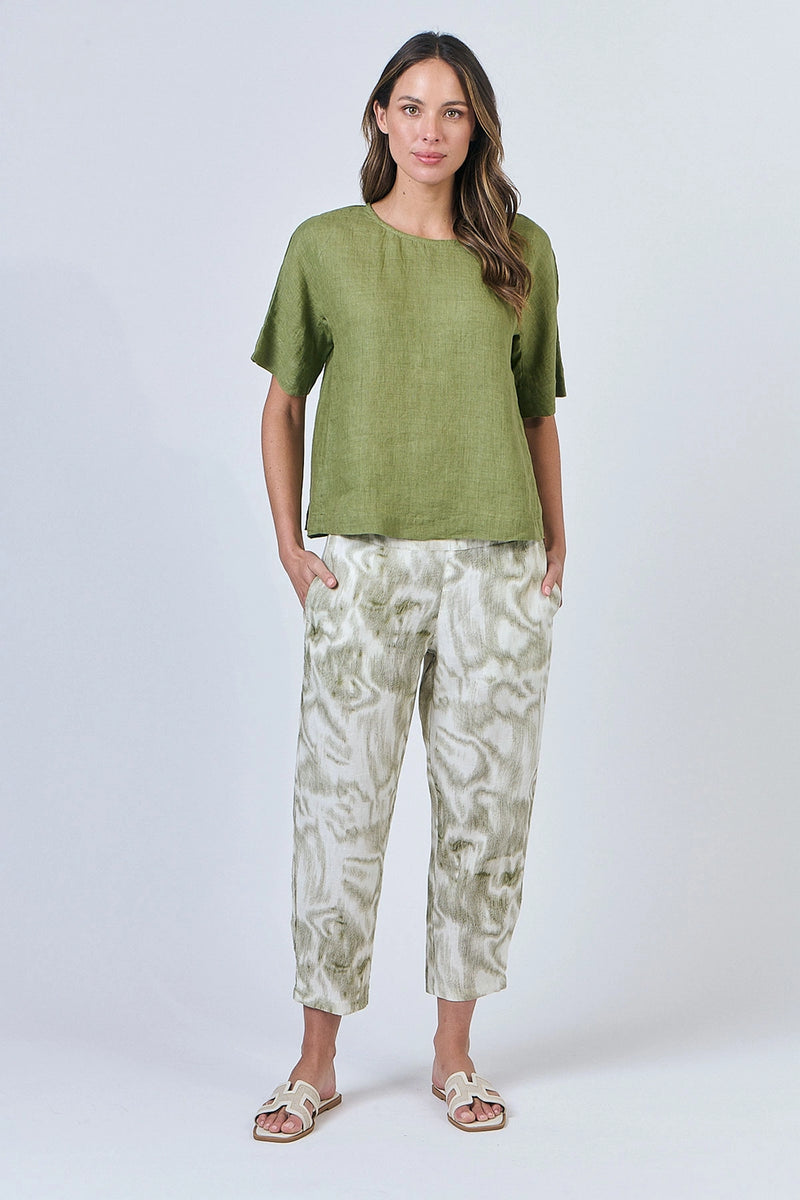Naturals by O & J Linen Top in Moss GA585