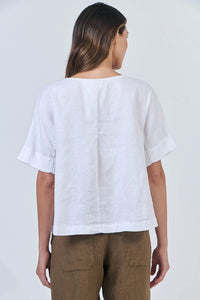 Naturals by O & J Linen Top in White GA585