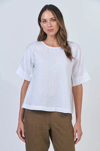 Naturals by O & J Linen Top in White GA585