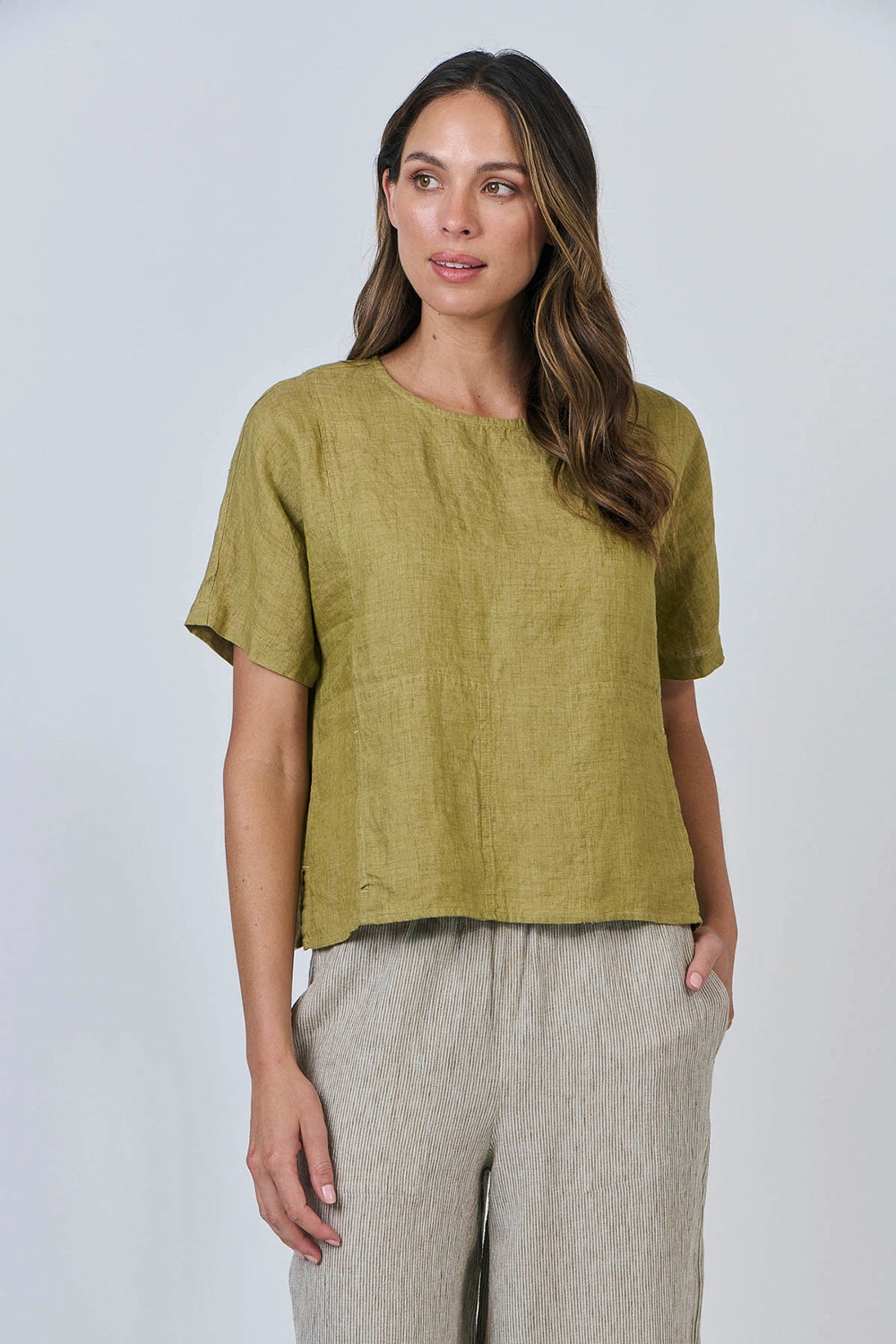 Naturals by O & J Linen Top in Bamboo GA587