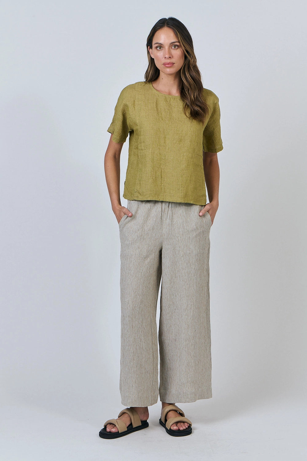 Naturals by O & J Linen Top in Bamboo GA587