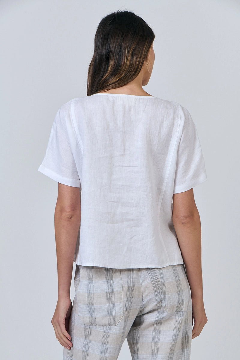 Naturals by O & J Linen Top in White GA587