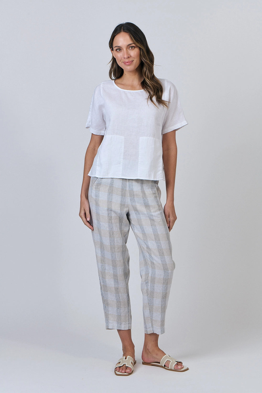 Naturals by O & J Linen Pants in Mesh GA619