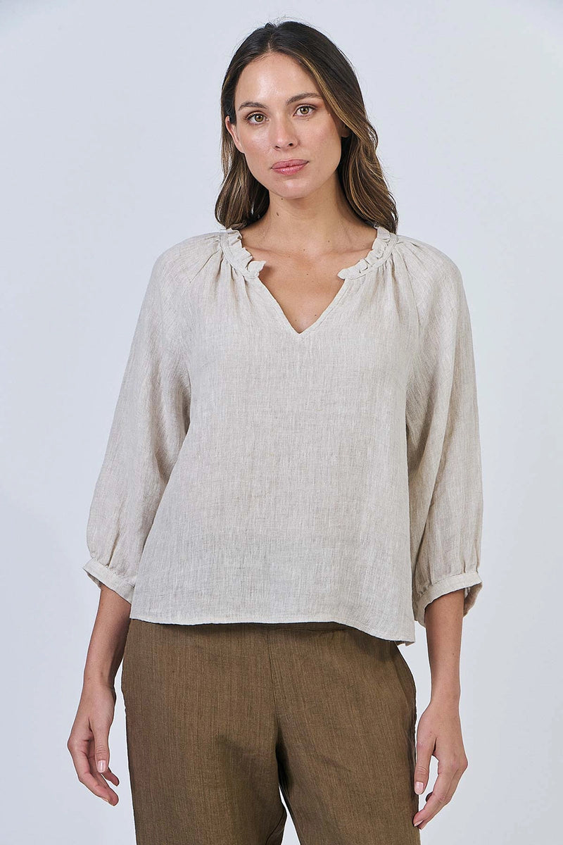Naturals by O & J Linen Top in Soybean GA588