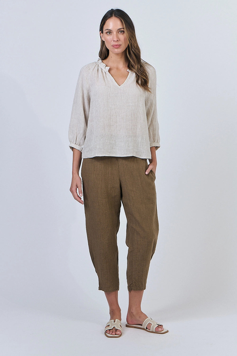 Naturals by O & J Linen Top in Soybean GA588