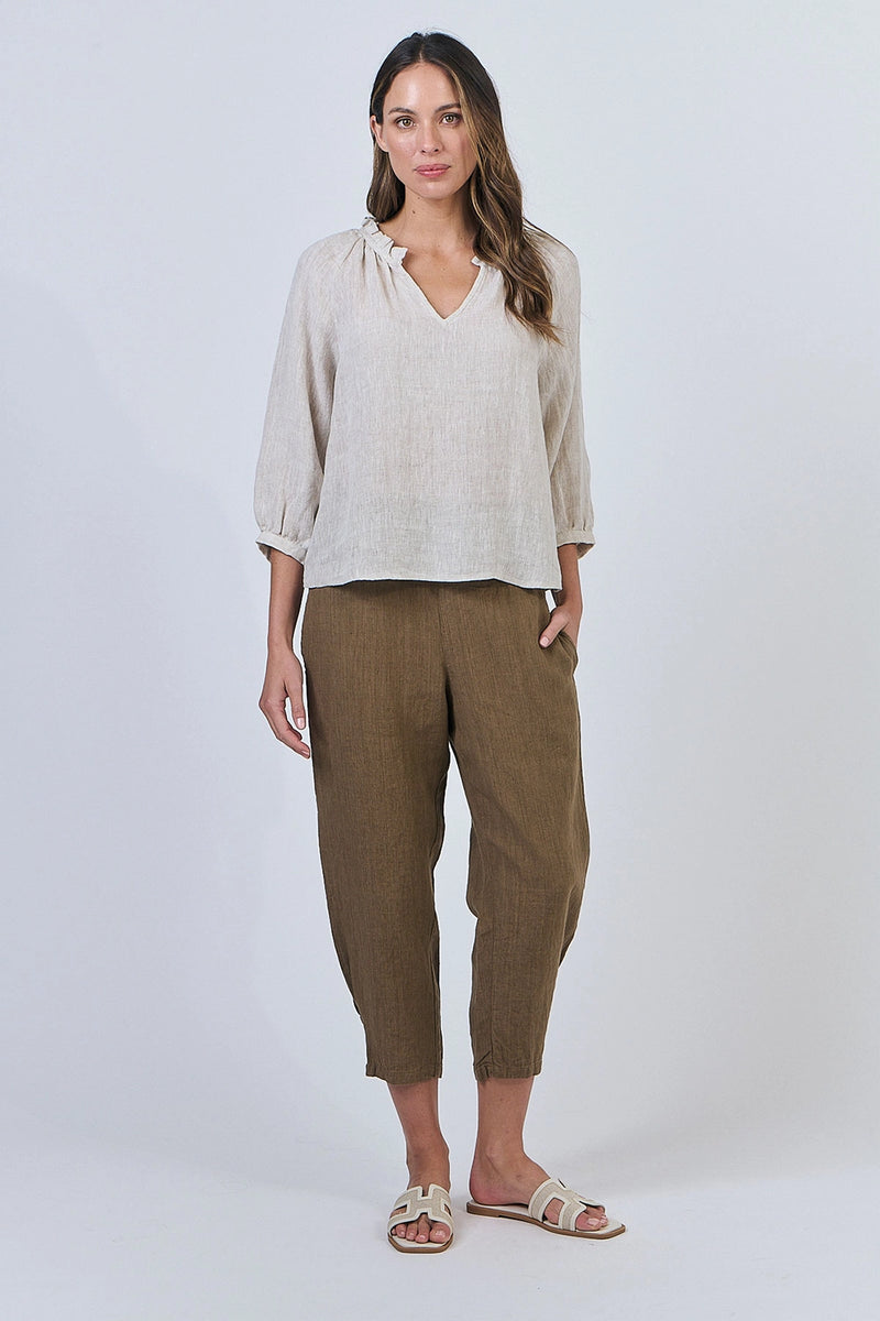 Naturals by O & J Linen Top in Soybean GA588