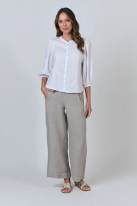 Naturals by O & J Linen Pants in Cement GA398