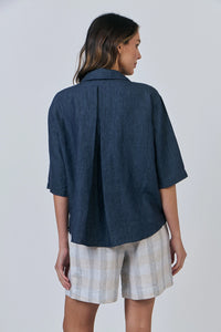 Naturals by O & J Linen Top in Poseidon GA596