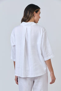 Naturals by O & J Linen Shirt in White GA596