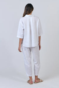 Naturals by O & J Linen Shirt in White GA596