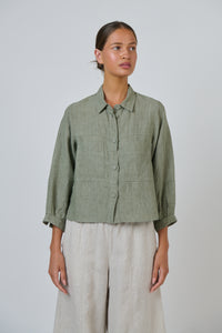 Naturals by O & J Linen Jacket in Artichoke GA598