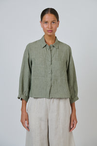 Naturals by O & J Linen Jacket in Artichoke GA598