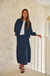 Naturals by O & J Linen Skirt in Eclipse GA736