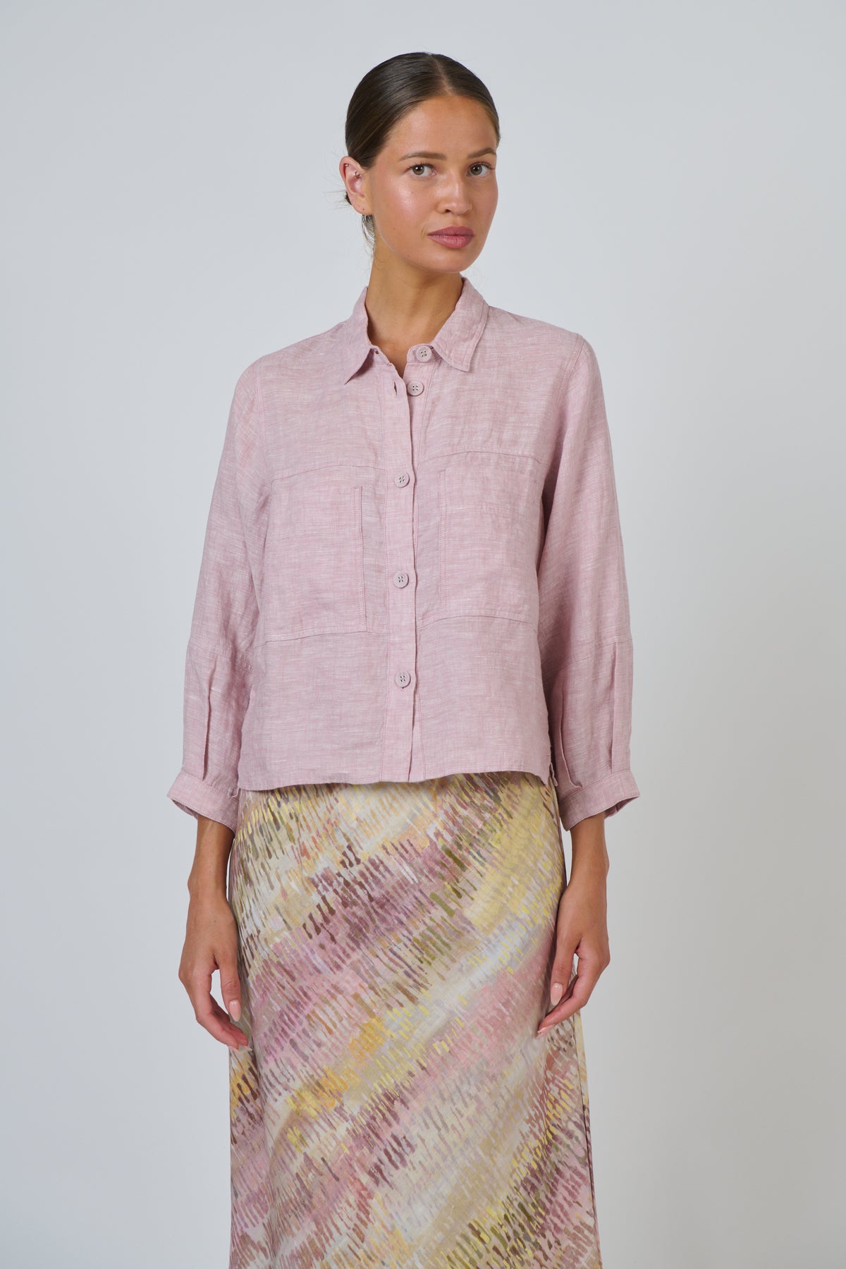 Naturals by O & J Linen Jacket in Radish GA598