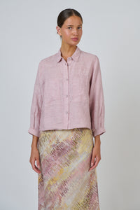 Naturals by O & J Linen Jacket in Radish GA598
