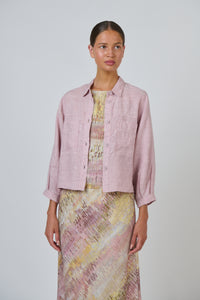 Naturals by O & J Linen Jacket in Radish GA598