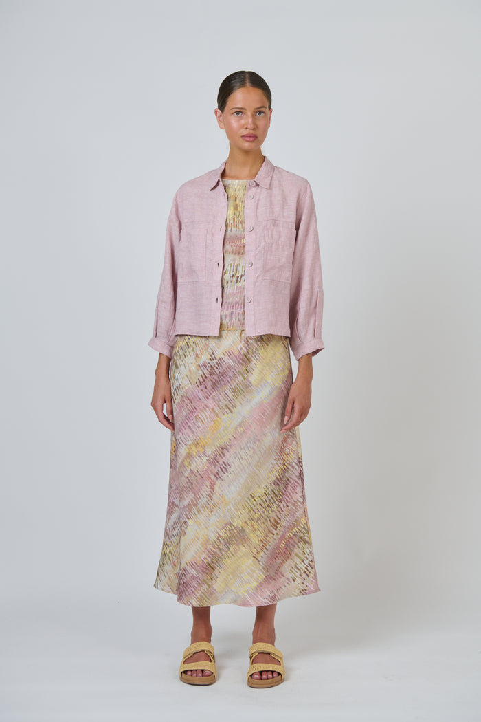 Naturals by O & J Linen Jacket in Radish GA598