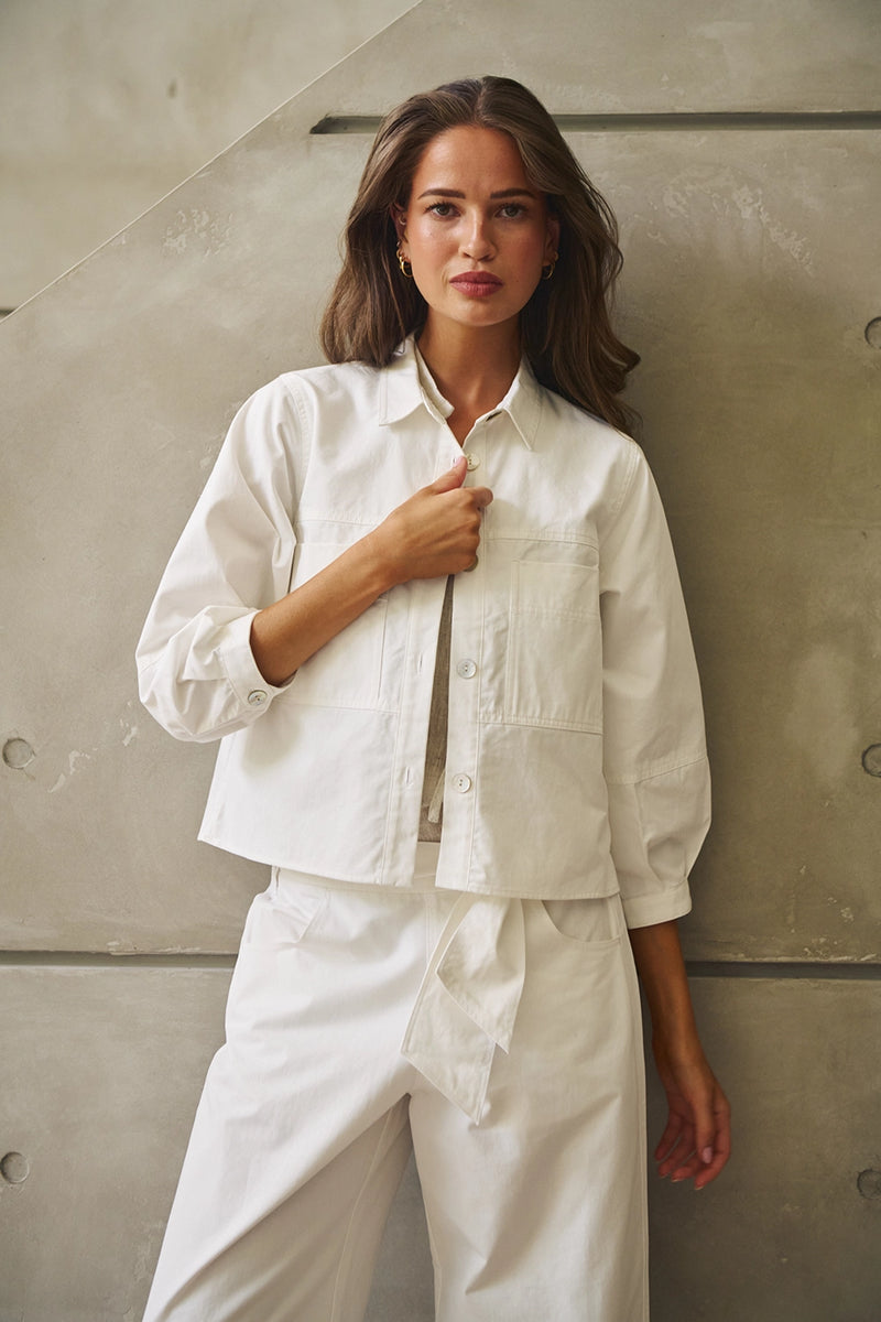Naturals by O & J Cotton Shirt in Salt GA598