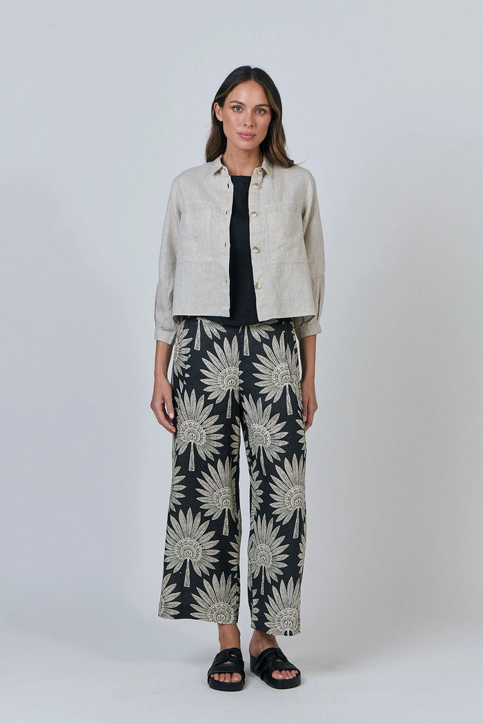 Naturals by O & J Linen Shirt in Sand GA598