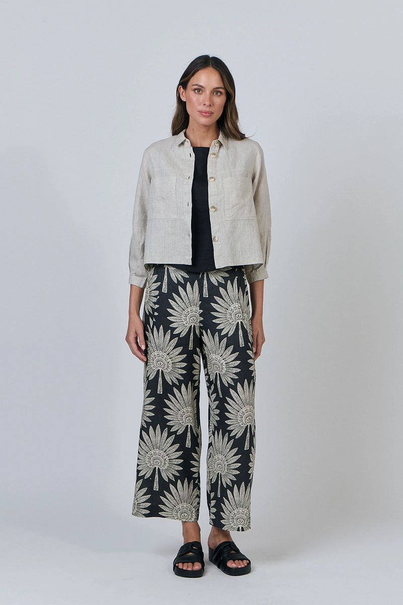 Naturals by O & J Linen Shirt in Sand GA598