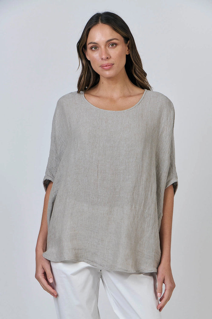 Naturals by O & J Linen Top in Cement GA600