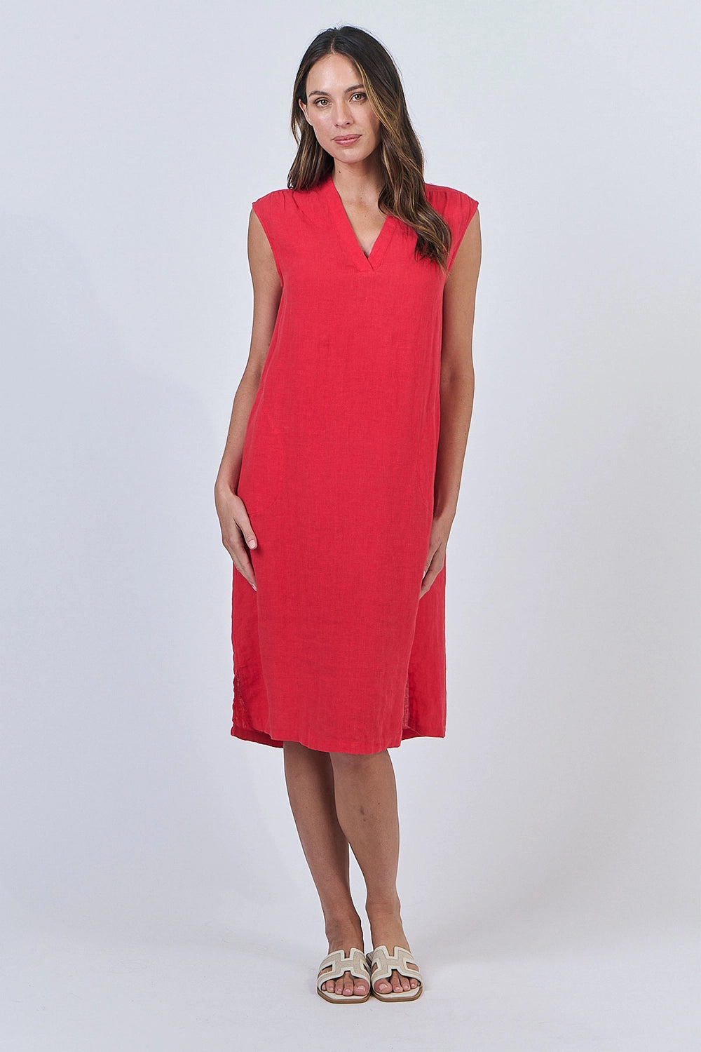 Naturals by O & J Linen Dress  in Buoy GA601