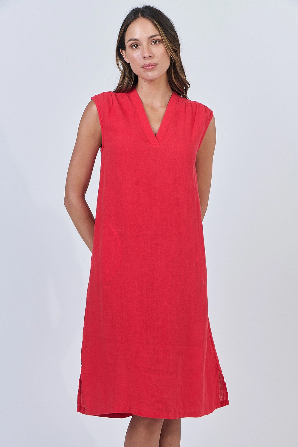 Naturals by O & J Linen Dress  in Buoy GA601