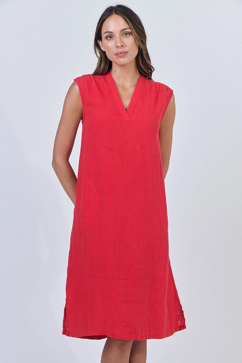 Naturals by O & J Linen Dress  in Buoy GA601