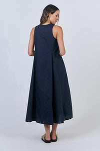 Naturals by O & J Cotton Poplin Dress in Ink GA605