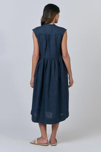 Naturals by O & J Linen Dress in Poseidon GA606