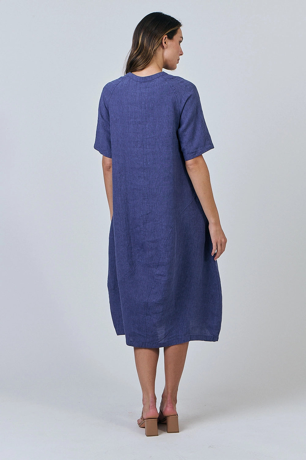 Naturals by O & J Linen Dress in Blueberry GA608