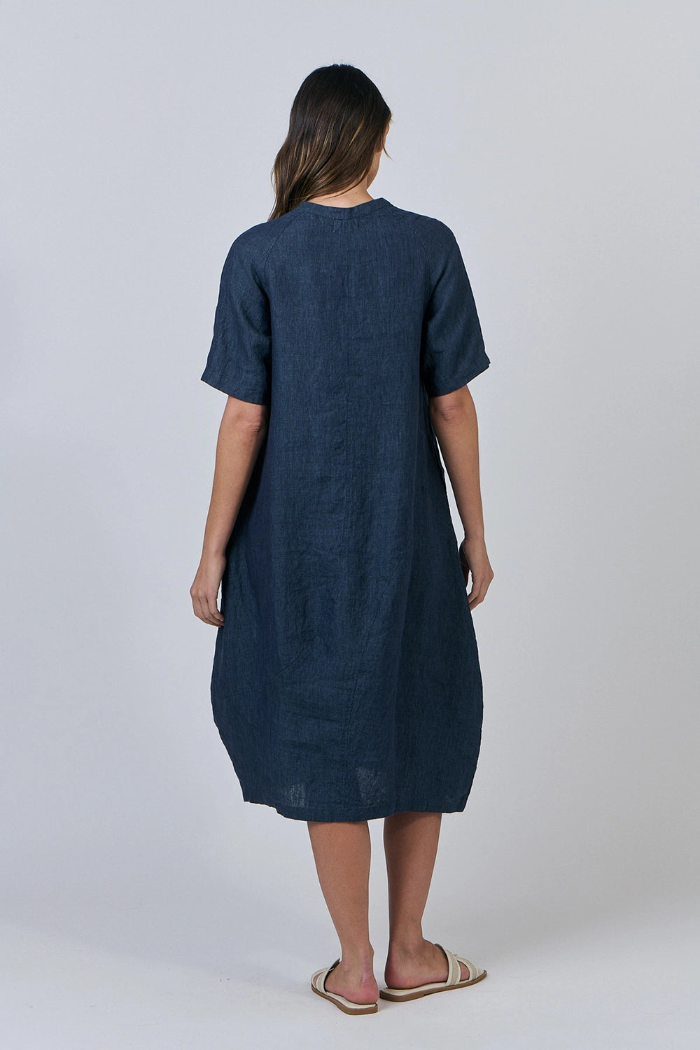 Naturals by O & J Linen Dress in Poseidon GA608