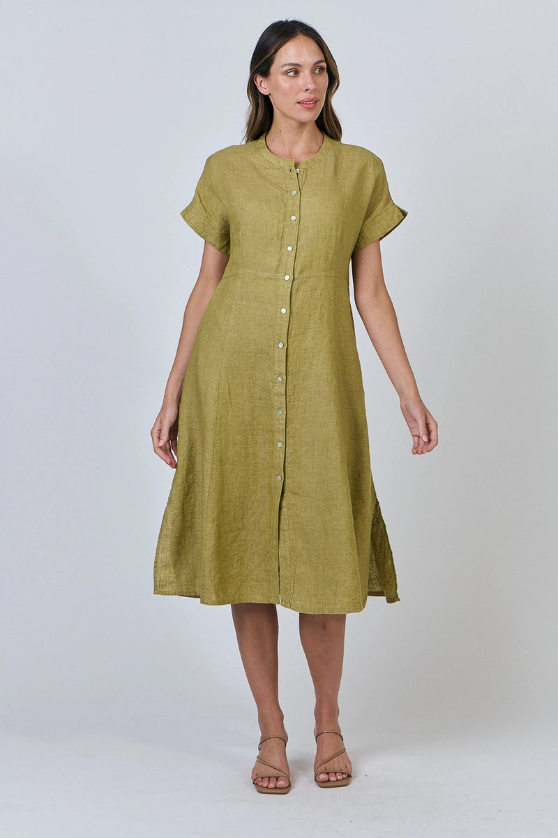 Naturals by O & J Linen Dress in Bamboo GA612