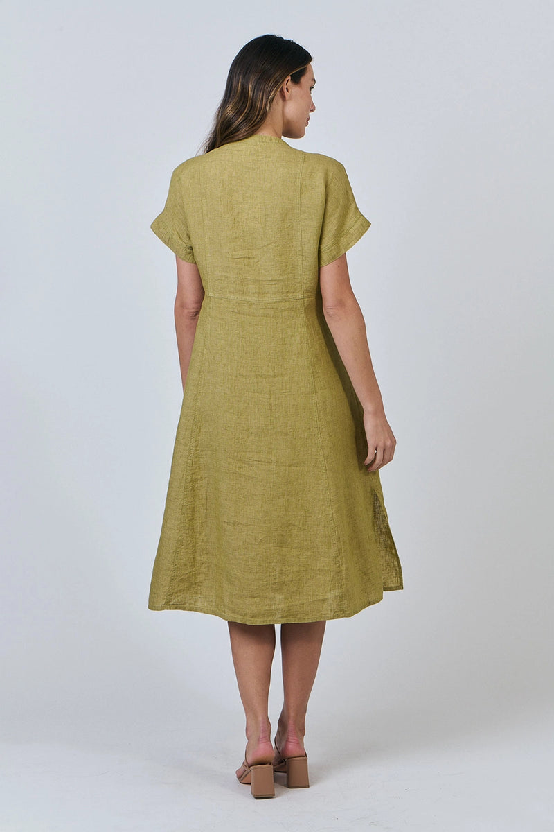 Naturals by O & J Linen Dress in Bamboo GA612