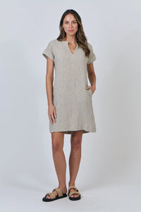 Naturals by O & J Linen Dress in Blister GA613