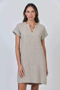 Naturals by O & J Linen Dress in Blister GA613