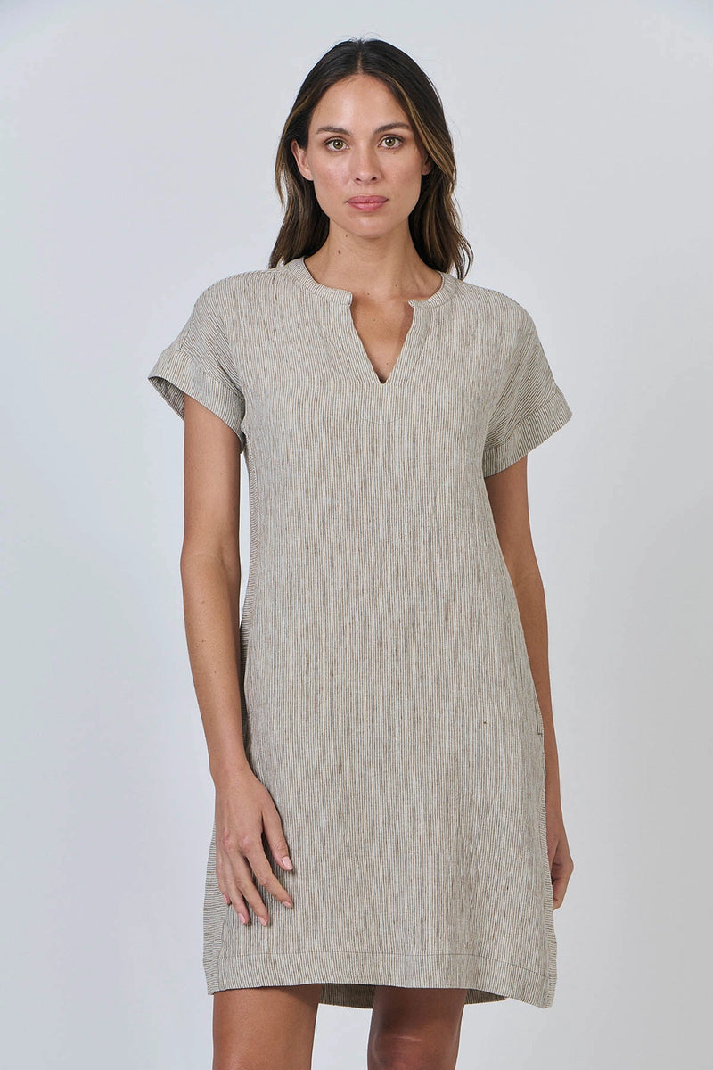 Naturals by O & J Linen Dress in Blister GA613