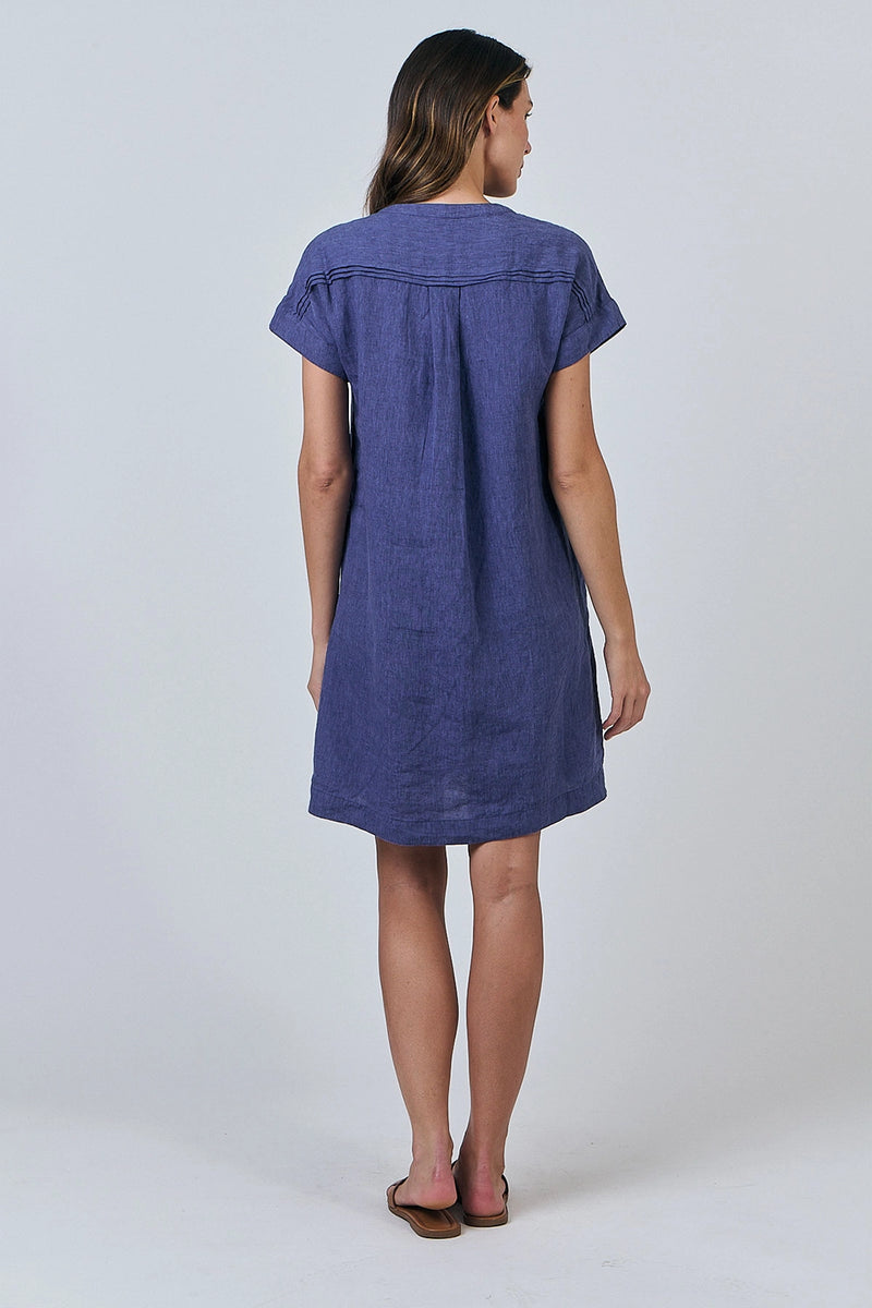 Naturals by O & J Linen Dress in Blueberry GA613