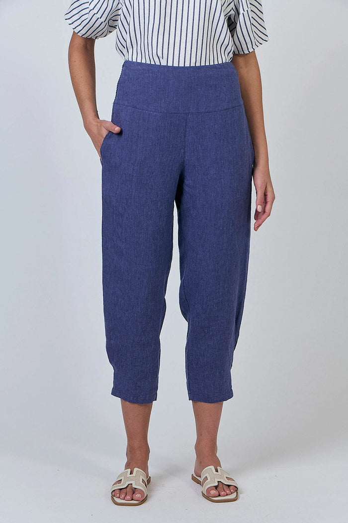 Naturals by O & J Linen Pants in Blueberry GA615