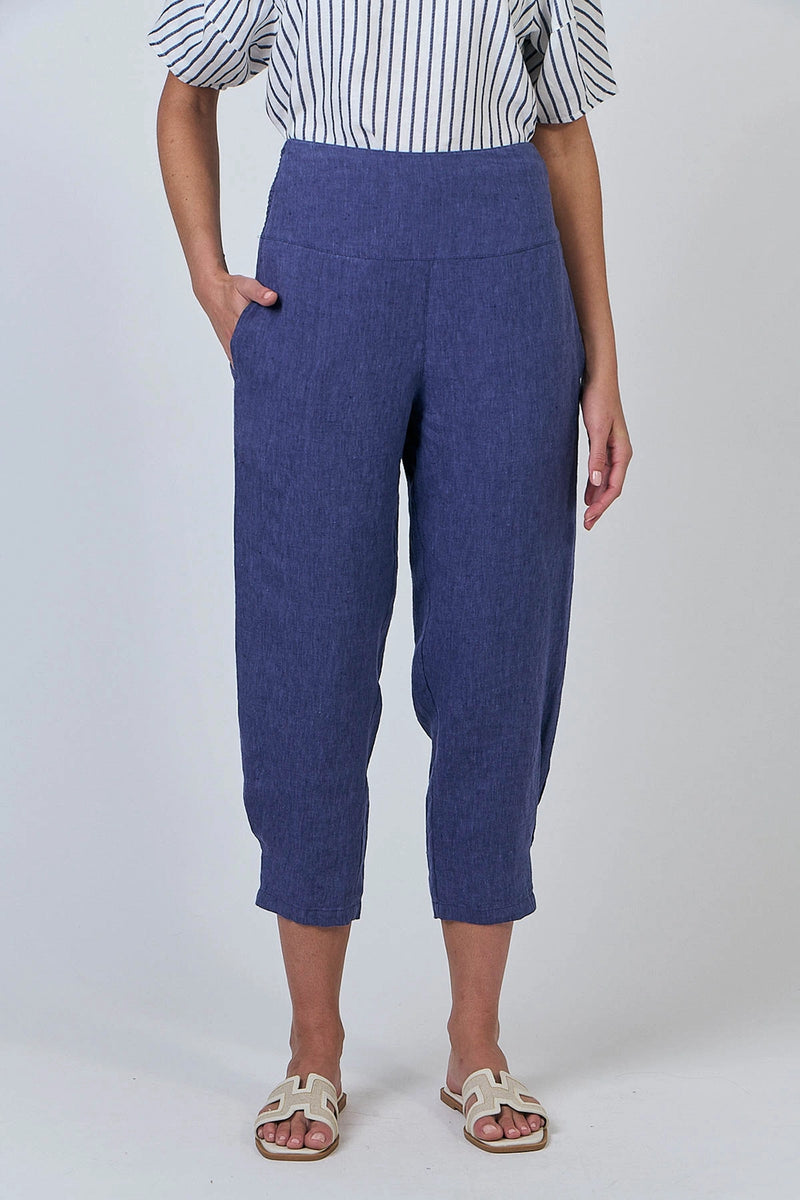 Naturals by O & J Linen Pants in Blueberry GA615
