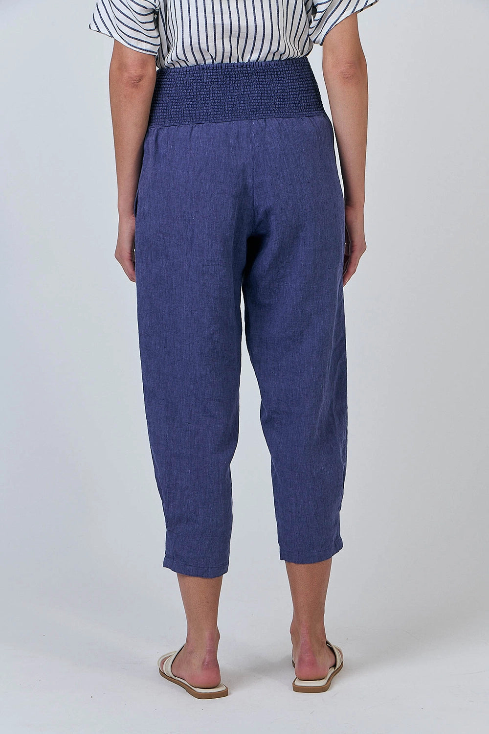 Naturals by O & J Linen Pants in Blueberry GA615