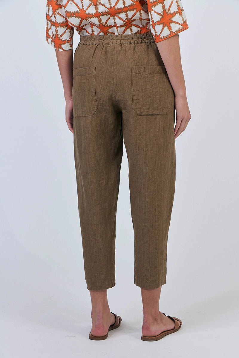 Naturals by O & J Linen Pants in Tobacco GA619