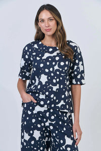 Naturals by O & J Cotton Top in Ink Barnacles GA623