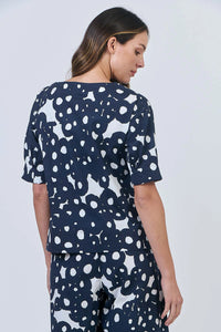 Naturals by O & J Cotton Top in Ink Barnacles GA623