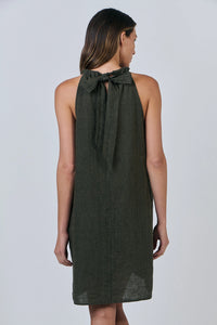 Naturals by O & J Linen Dress in Licorice GA630